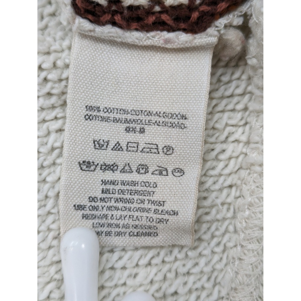 Free‎ People Pullover cropped Top Textured Knit Bohemian SMALL Oversized Raw Hem - Picture 3 of 9